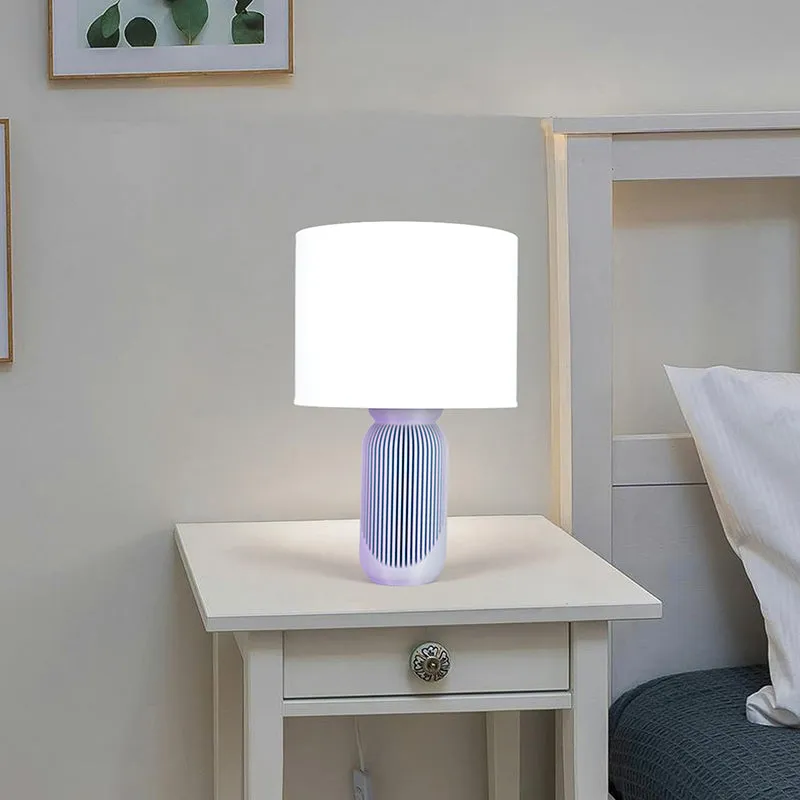 Viva Light 3D Printed Table Lamp - White,Purple media 3