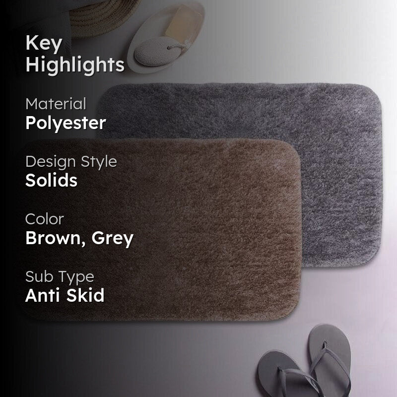 Foot Mate Anti Slip Bathmat (Grey & Mocha) - Set Of Two media 2