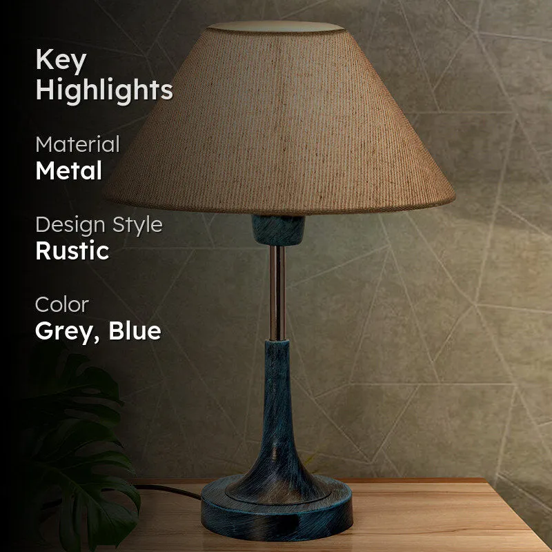 Arialla Bleu Metal Table Lamp - Grey,Blue media 2