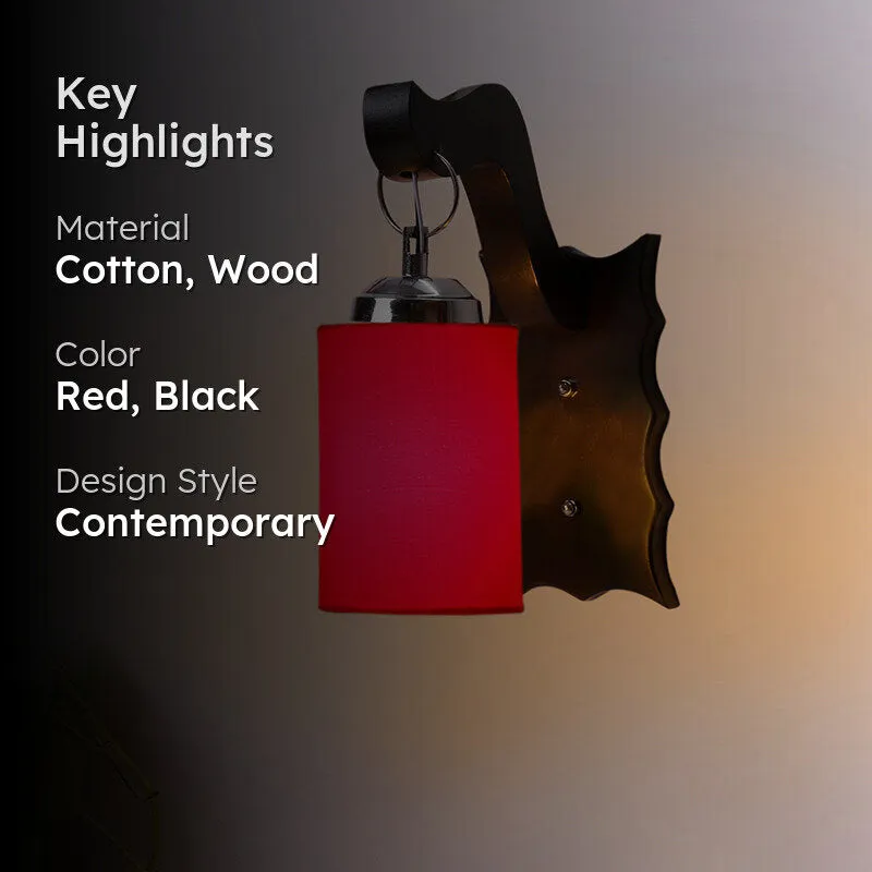 Delphi Wooden Wall Lamp - Red media 2