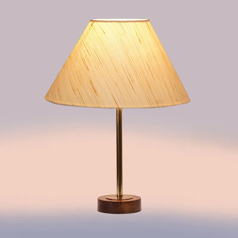 Cotin II Rodin Wooden Table Lamp - OffWhite,Gold,Brown media 5