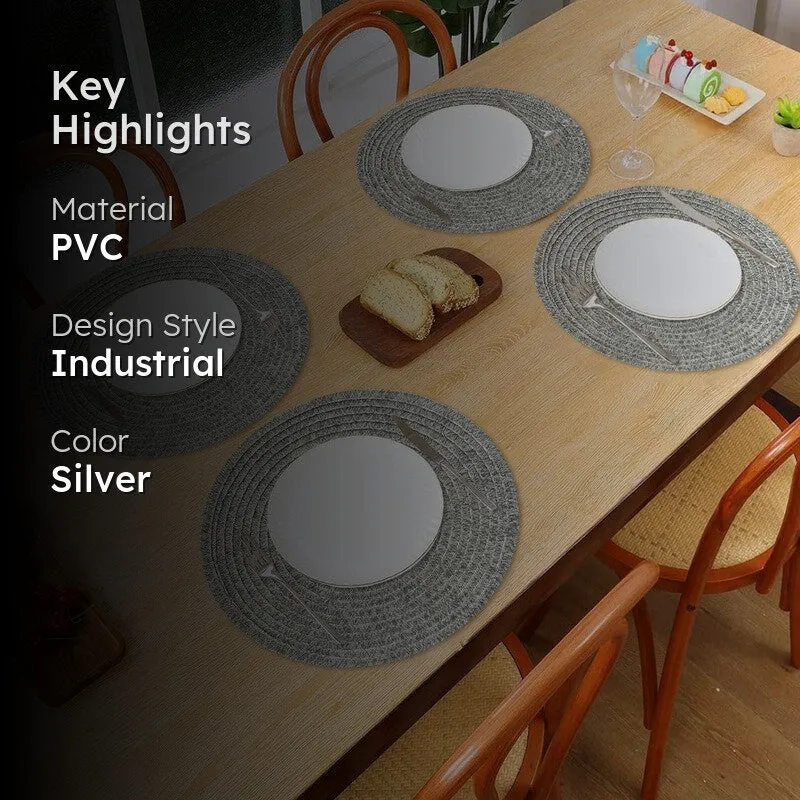 Onyxa Silver Round PVC Table Mats - Set Of Four media 2