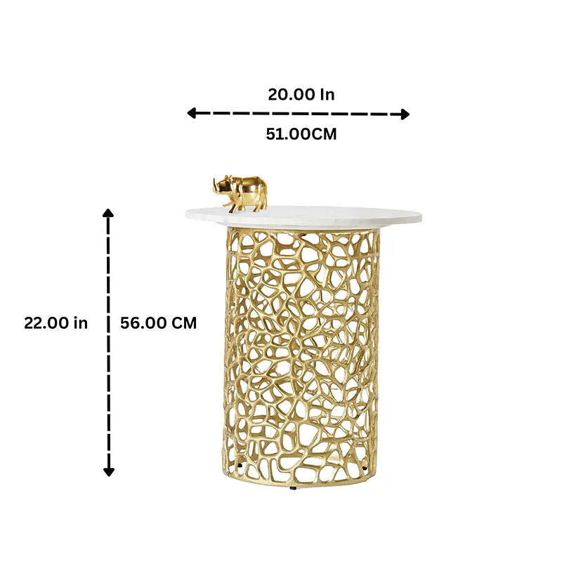 Intrica Tall Neo Aluminum Side Table - Gold media 8