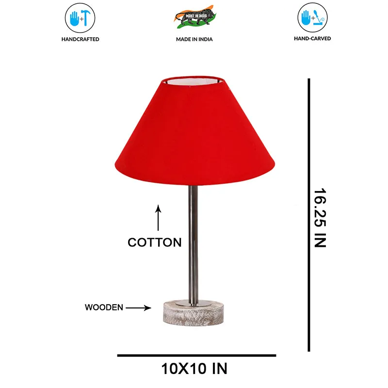 Cotin II Rodin Wooden Table Lamp - Red,Silver,White media 7
