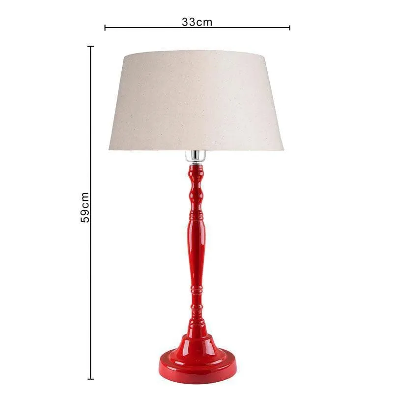 Eclectic Rouge Fabric Table Lamp - Red,White media 5