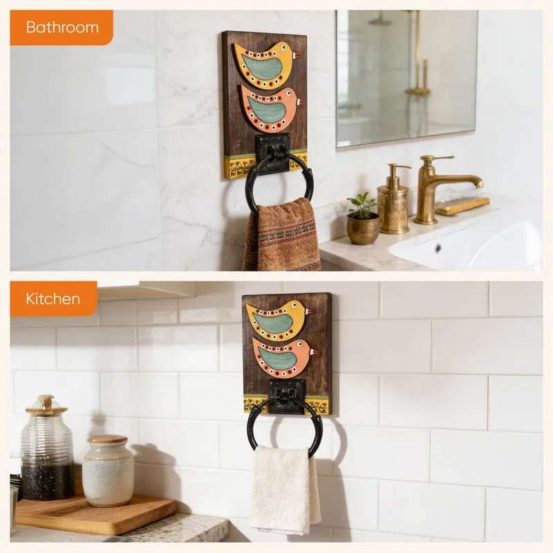 Duo Chirp Wooden Handcrafted Towel Hanger media 10