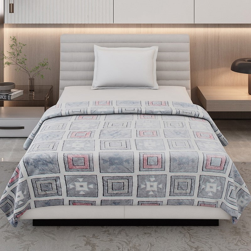 Monte Carlo Blockyn Printed Polyester Blanket (Grey) - 300 GSM media 4