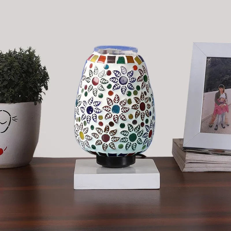 Astrine Glass Table Lamp With Wooden Base - Multicolor media 4