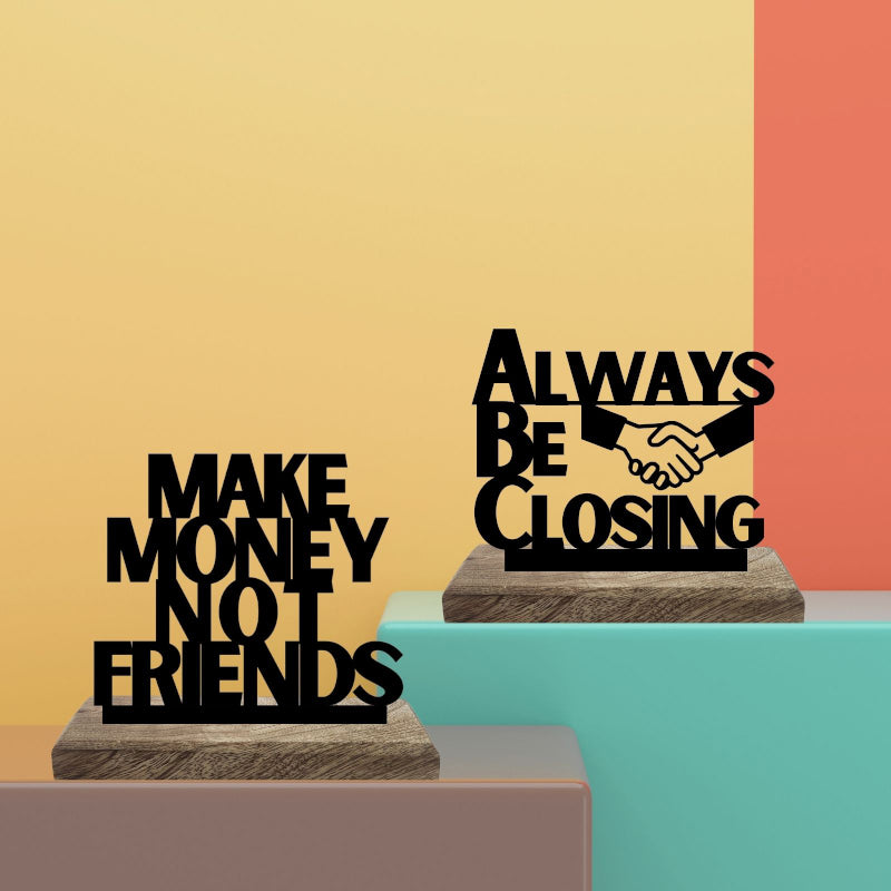 Profitable Connections Typography Showpiece - Set Of Two