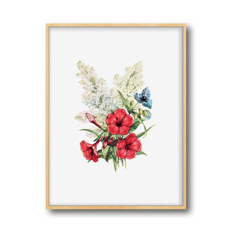 Blushing Blooms Archival Paper Wall Art  - Natural Brown Frame media 5