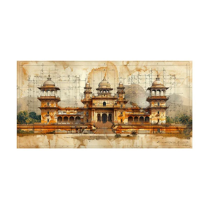 Golden Age Temple Poly Canvas Wall Painting media 4