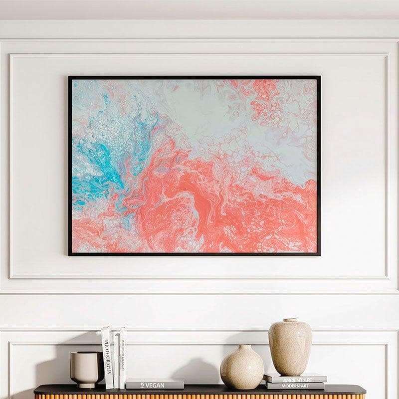 Contemporary Fluid Canvas Wall Painting - Black Frame
