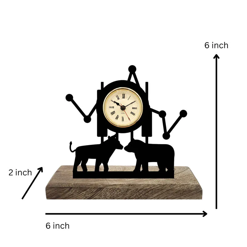 Tides Of Fortune Iron & Mango Wood Table Clock media 5