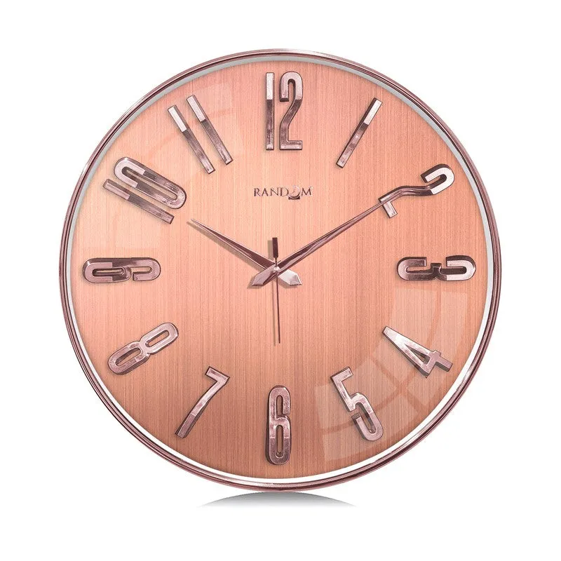 Elite Numeric Plastic Wall Clock - Pink & Rose Gold media 3