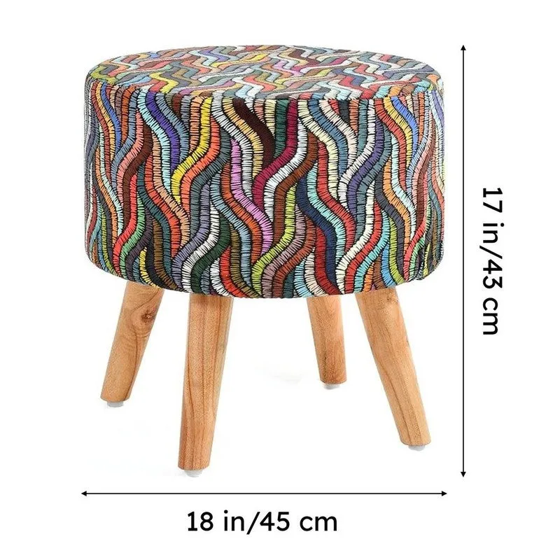 Ripple Chindi-print Ottoman - Multicolor media 8