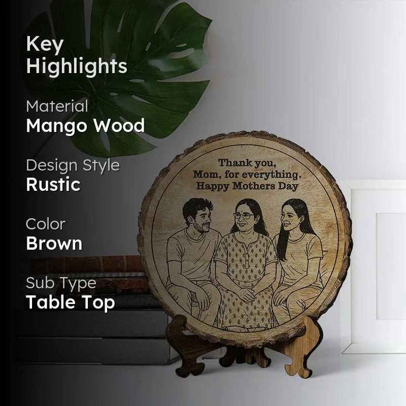 Grateful Mother's Day Wood Showpiece - Round media 2