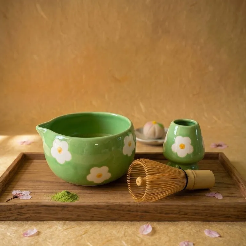 Aomori Ceramic Matcha Bowl & Whisk Holder Set - 550 mL media 1
