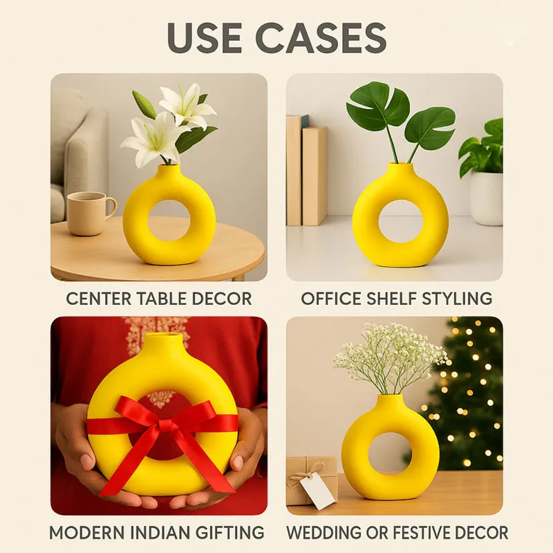 Melo Ceramic Vase - Yellow media 7