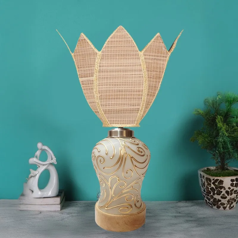 Lumithra Rattan Wooden Table Lamp - Beige media 3