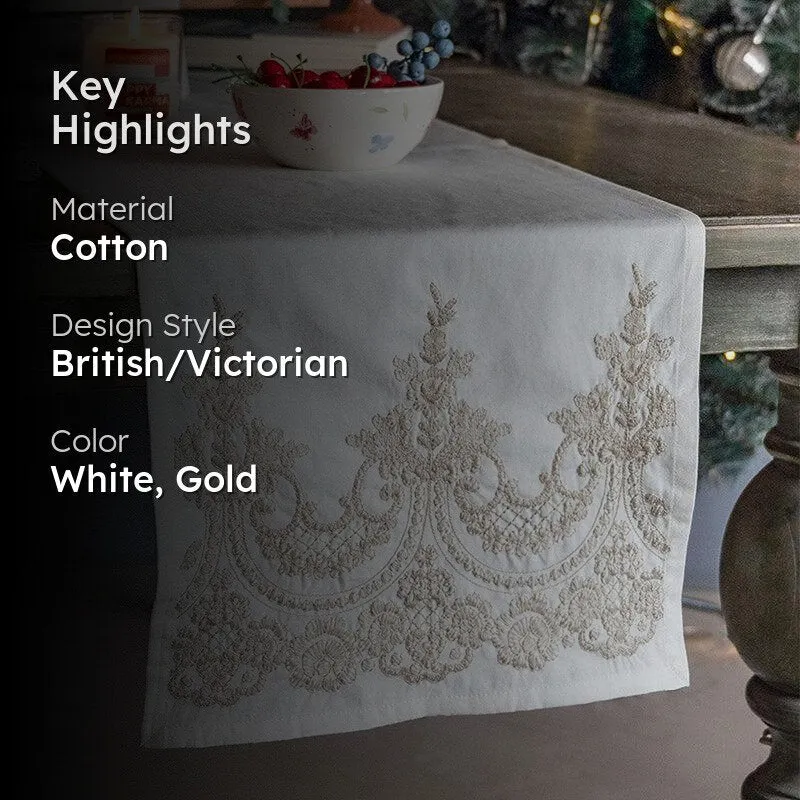 Roshanara Cotton Table Runner - Beige media 2