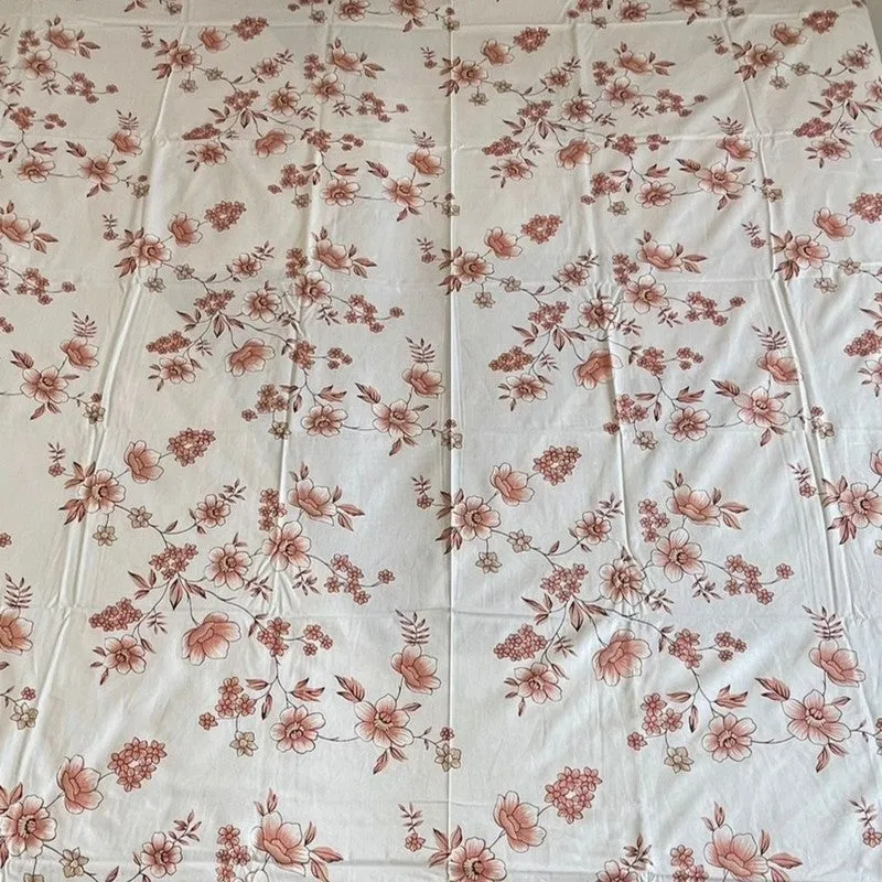 Gentle Petals Cotton Bedsheets (Peach) - 400 TC media 7