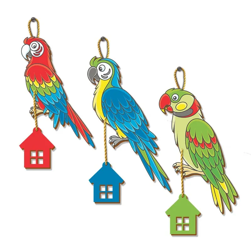 Parrot House Hangings MDF Wall Accent - Set Of Three media 4