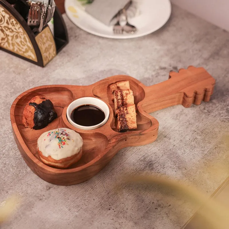 Pine Charm Appetizer (Wood,Ceramic) Platter - Two Piece Set media 1