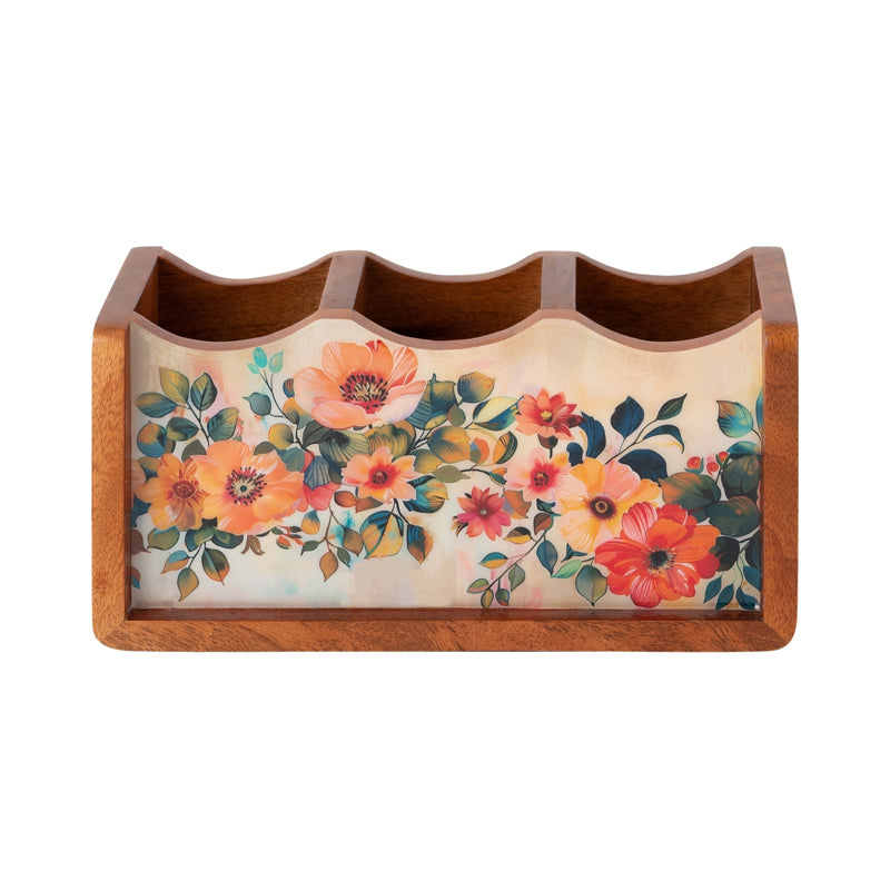 Phooldaan Handcrafted Mango Wood Cutlery Stand media 5