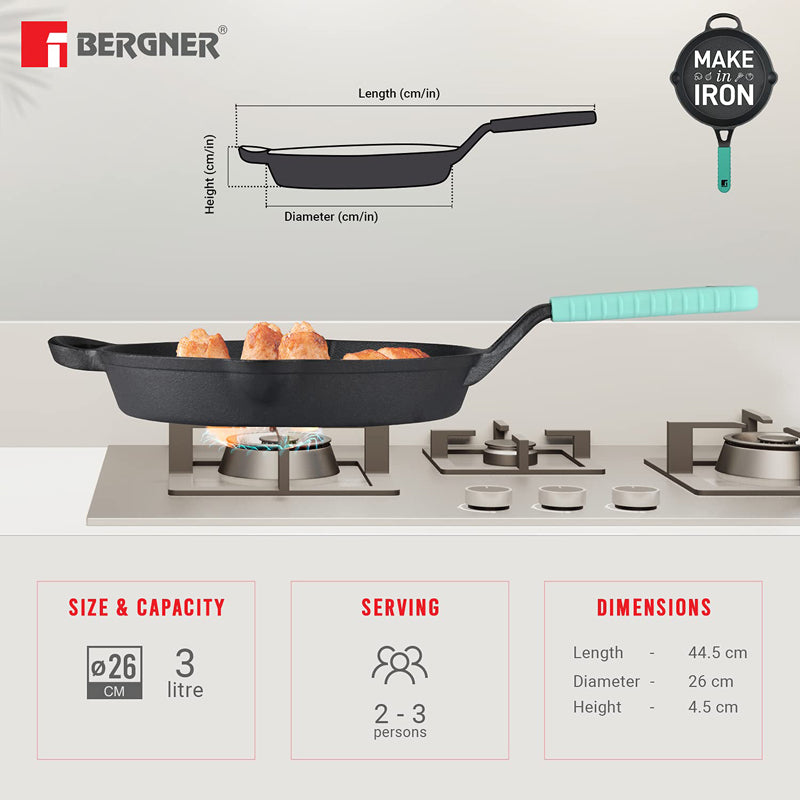 Bergner Induction Safe Frying Pan (Blue) - 10 Inches media 5