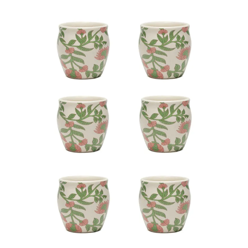 Blossom Handcrafted Ceramic Kulhad (220 mL) - Set Of Six media 3
