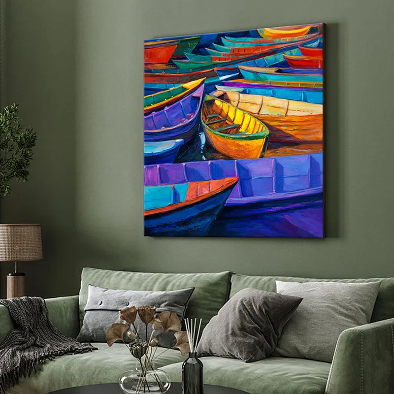 Docked Boats Wall Painting media 4