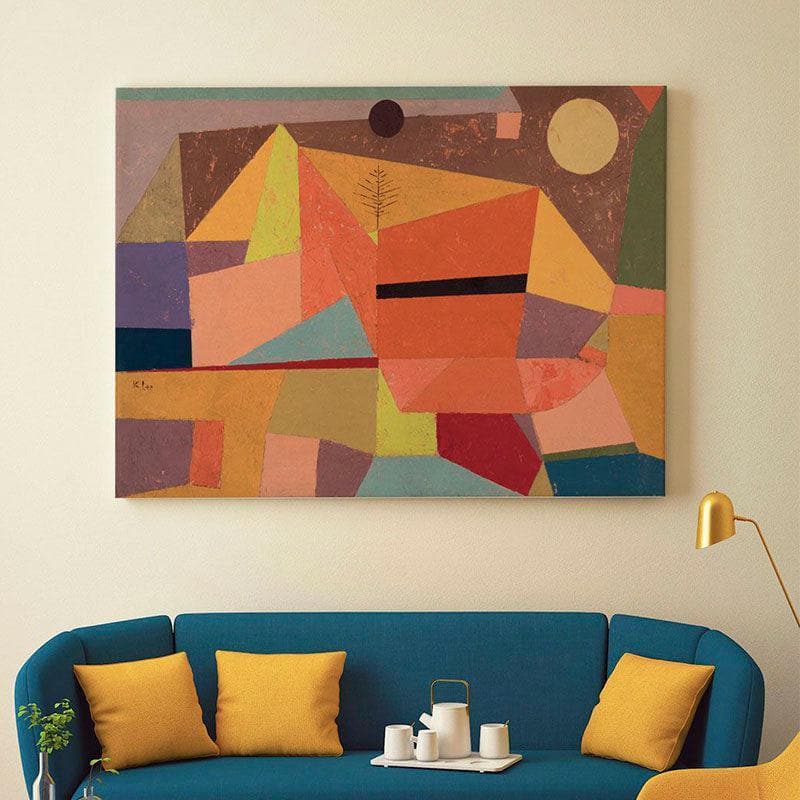Joyful Mountain Landscape Canvas Painting By Paul Klee - Gallery Wrap media 3