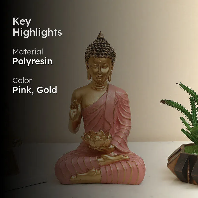 Pink and gold Buddha idol highlight image