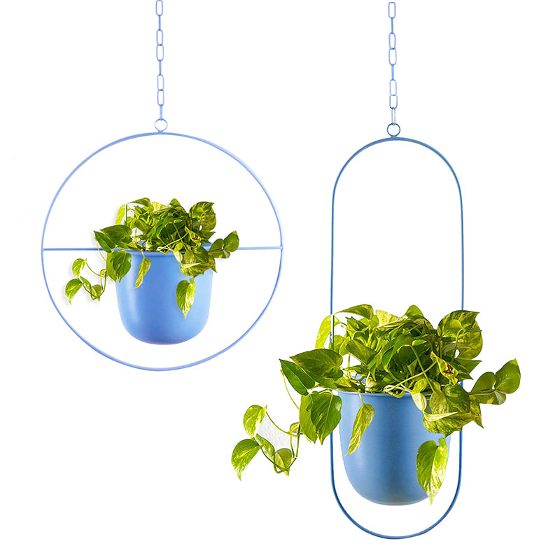 Metra Hanging Planter (Blue) - Set Of Two media 3
