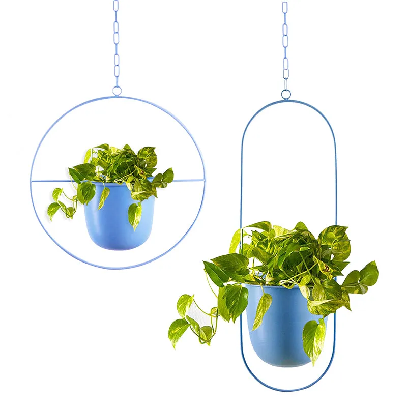 Metra Hanging Planter (Blue) - Set Of Two media 3