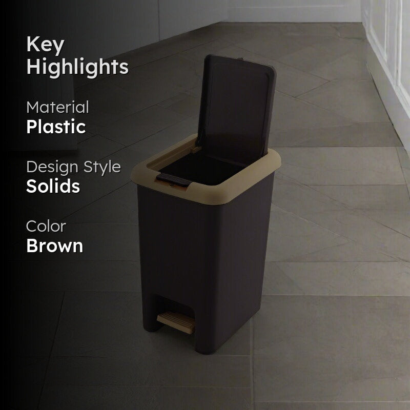 Empto Dustbin with Pedal - Brown media 2