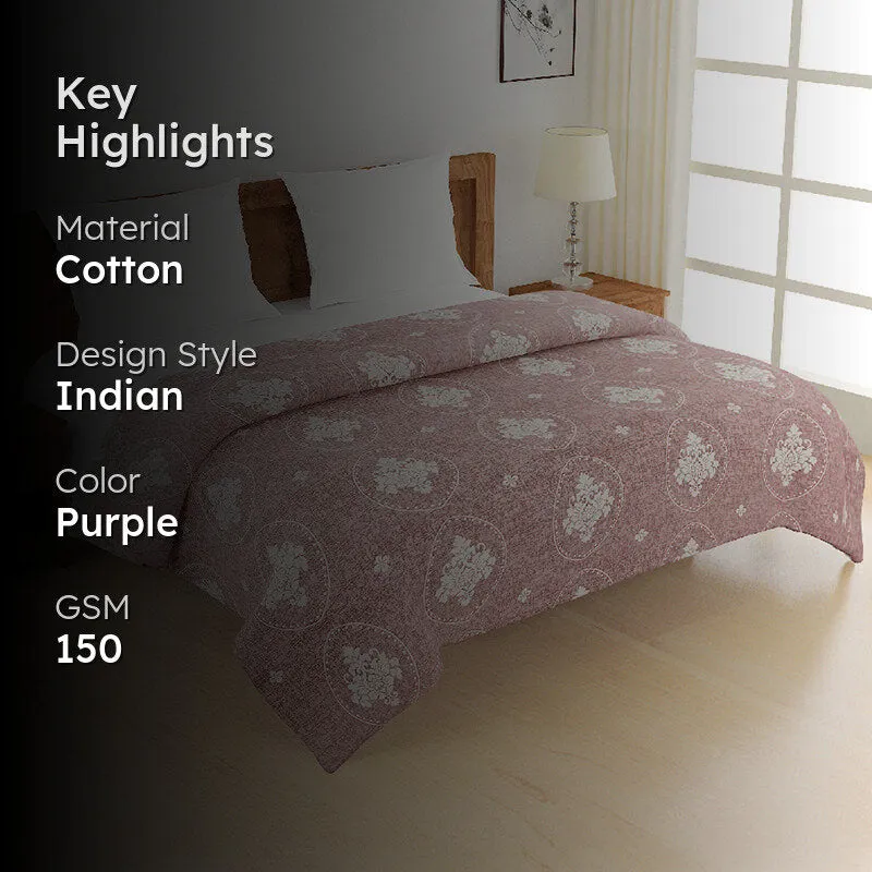 Swayam Zafirah Cotton Comforter (Purple) - 150 GSM media 2