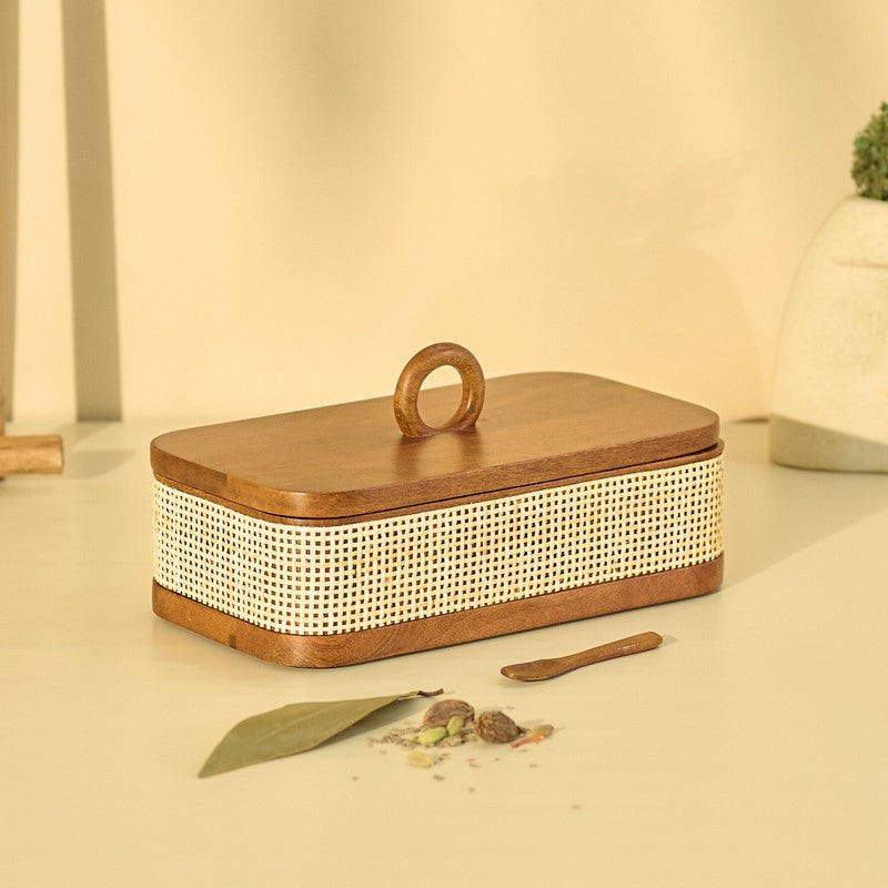Tresso Wooden Masala Box with 8 Containers - Ten Piece Set media 3