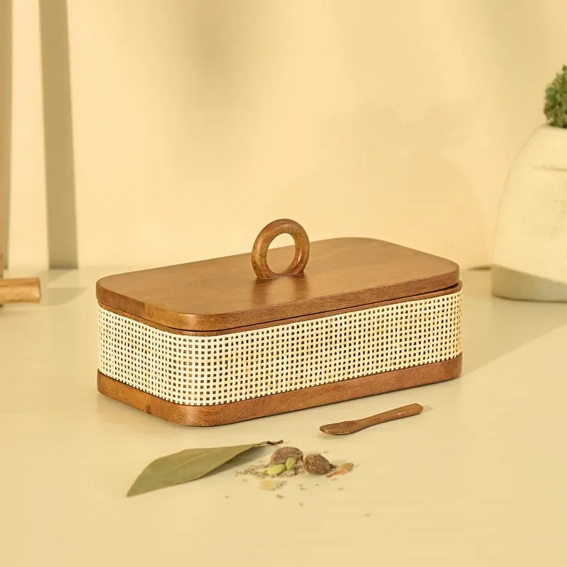 Tresso Wooden Masala Box with 8 Containers - Ten Piece Set media 3