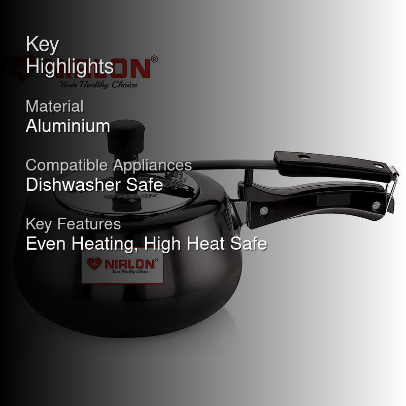 Nirlon Classic Hard Anodized Pressure Cooker - 3000 mL/ 8 Inches media 2