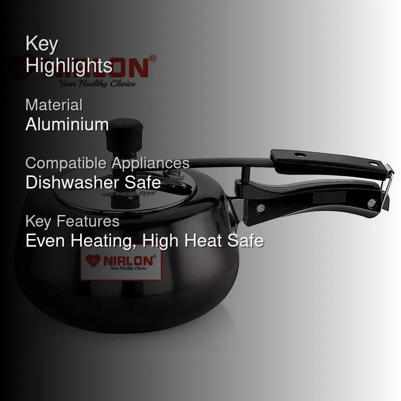 Nirlon Classic Hard Anodized Pressure Cooker - 3000 mL/ 8 Inches media 2