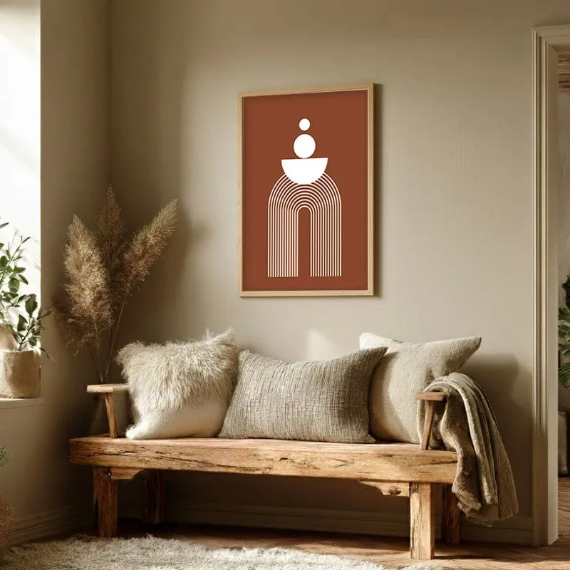 Zen Gateway Canvas Wall Painting With Brown Frame media 3