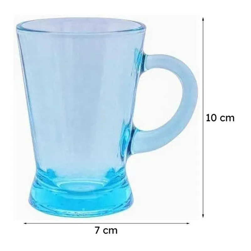 Pasabahce Glass Tea Cup (180 mL Each) /Blue)- Set of Six media 8