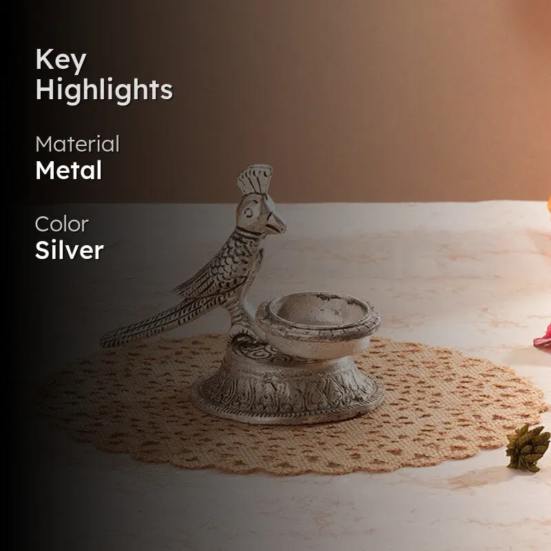 Thotha Ornate Tea Light Holder - Silver media 2