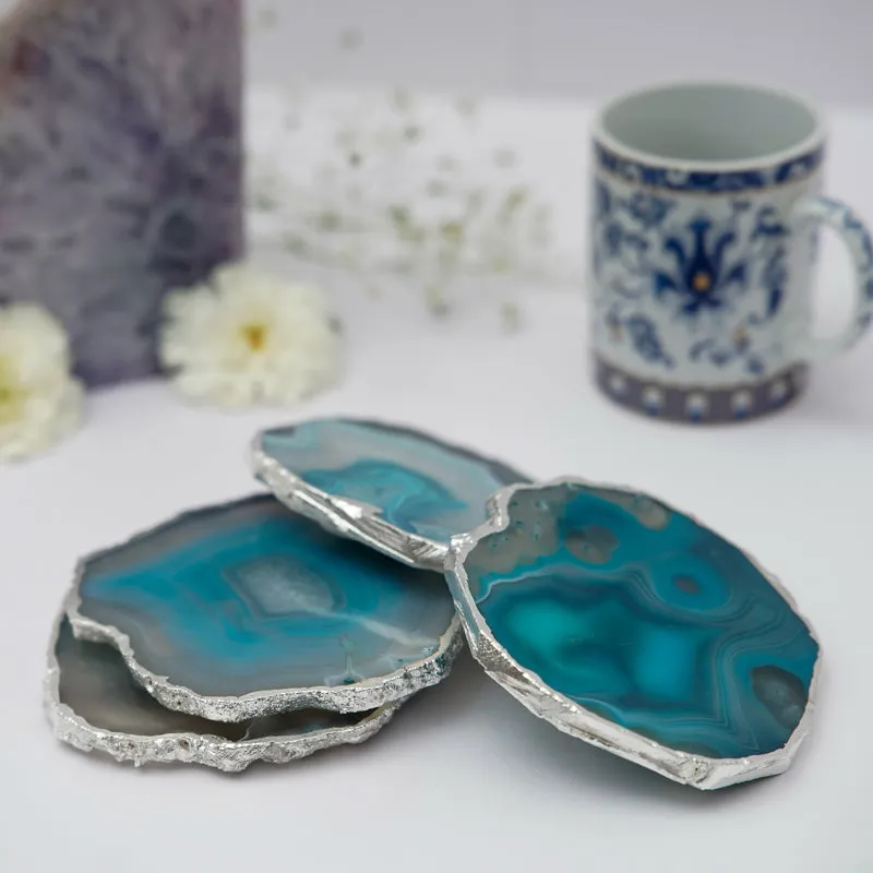 Vesto Brazilian Agate Coaster (Turquoise) - Set Of Four media 3