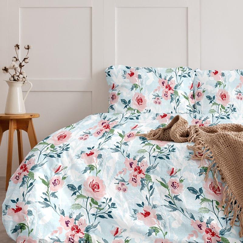 Surva Camellias Flora Cotton Bedsheet (Pink) - 254 TC media 3