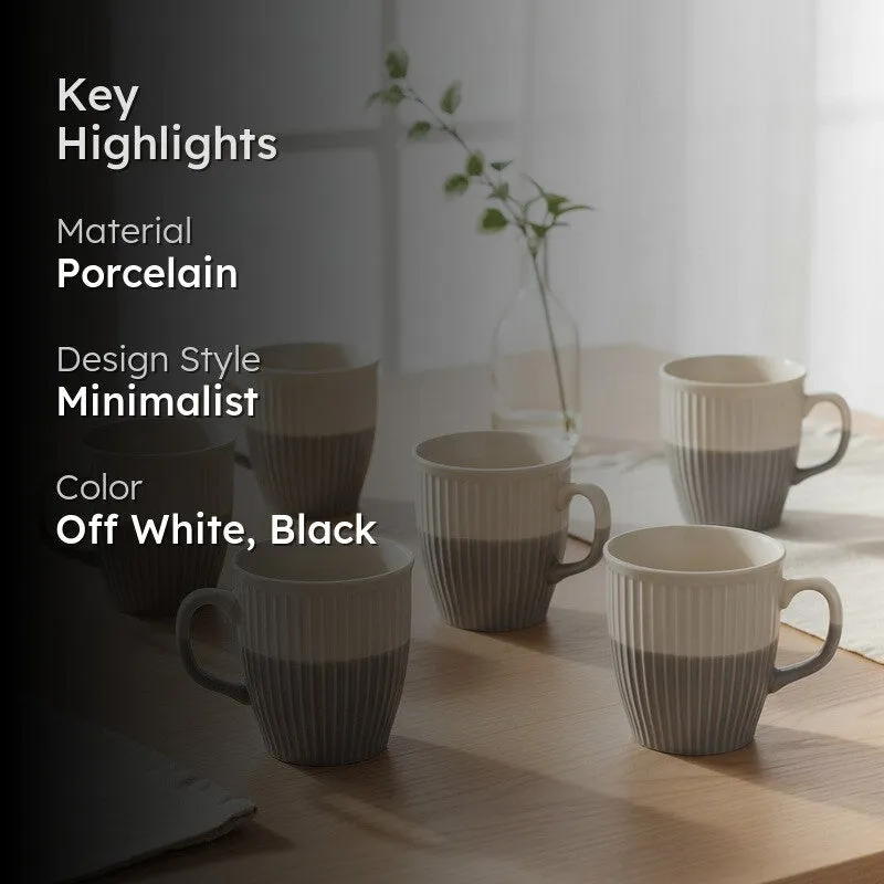 Seraphine Porcelain Tea Cup (180 mL Each,Black) - Set Of Six media 2