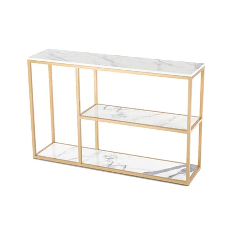Luxury Metal Console Table with Marble Top - Large media 6