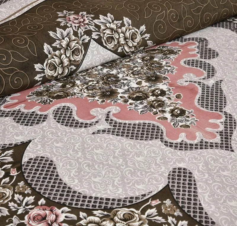 Yashita Printed Cotton Bedsheet (Dark Brown) - 160 TC media 5