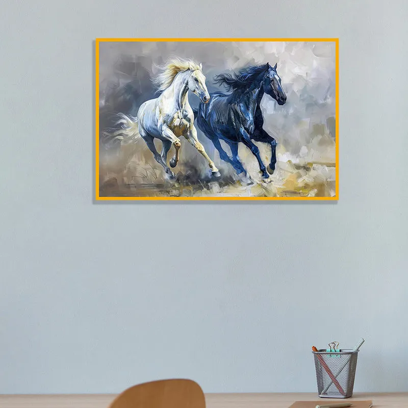 Equine Duality Wall Art with Gold Frame media 1